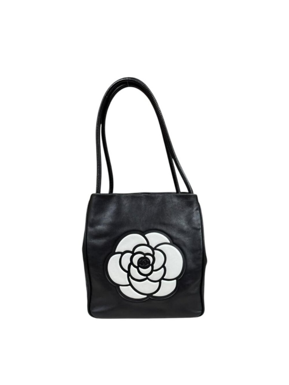 Chanel Camellia Tote Leather Black